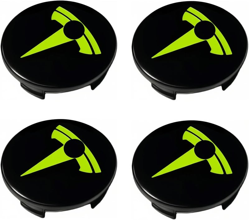 Tesheer Wheel Center Hub Cap Kit with Tesla Emble Brand Center Caps for Model 3 Model Y with 20 Lug Nut Covers (4PCS) (Green) - Image 1